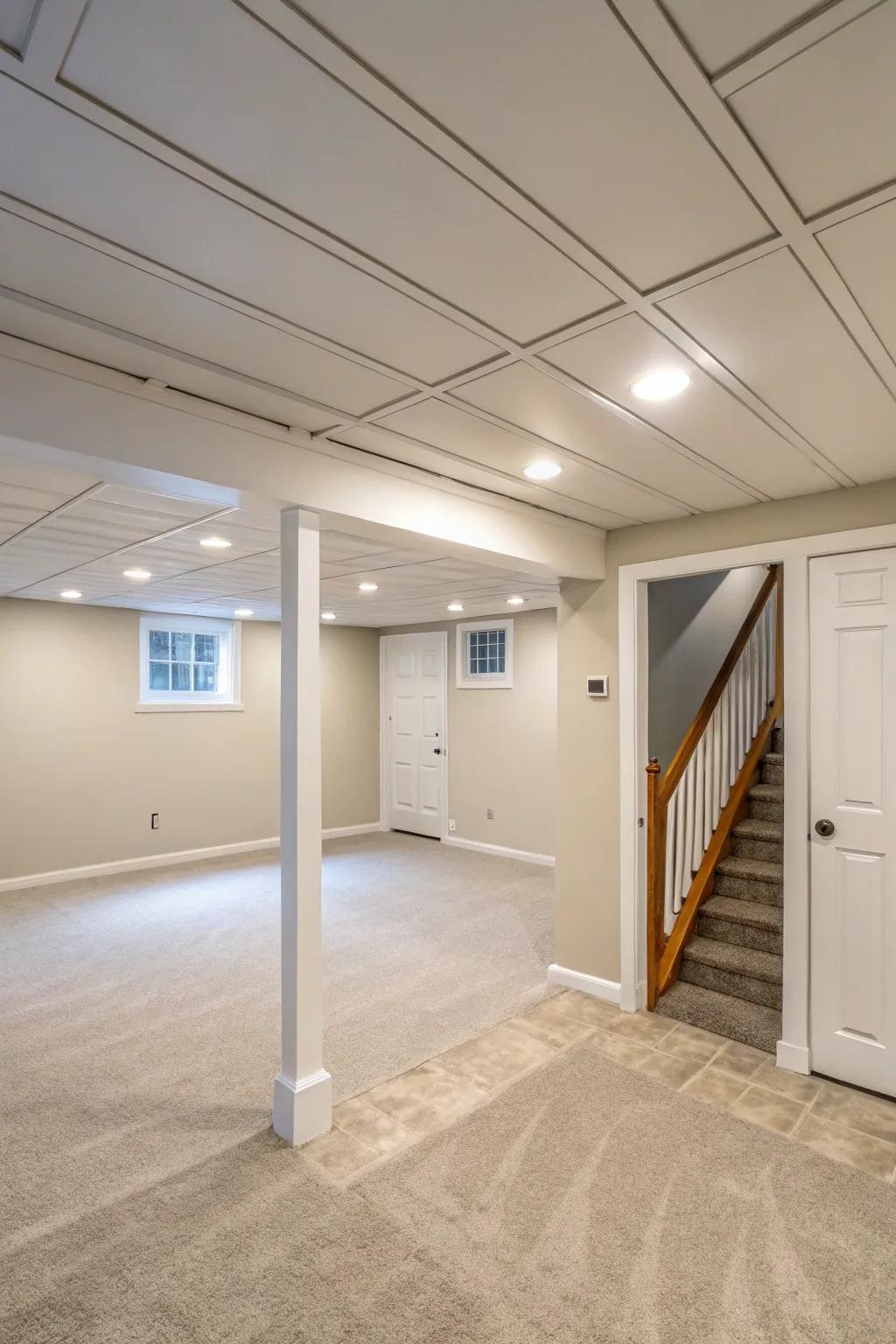 Using light paint colors will make your basement look brighter.