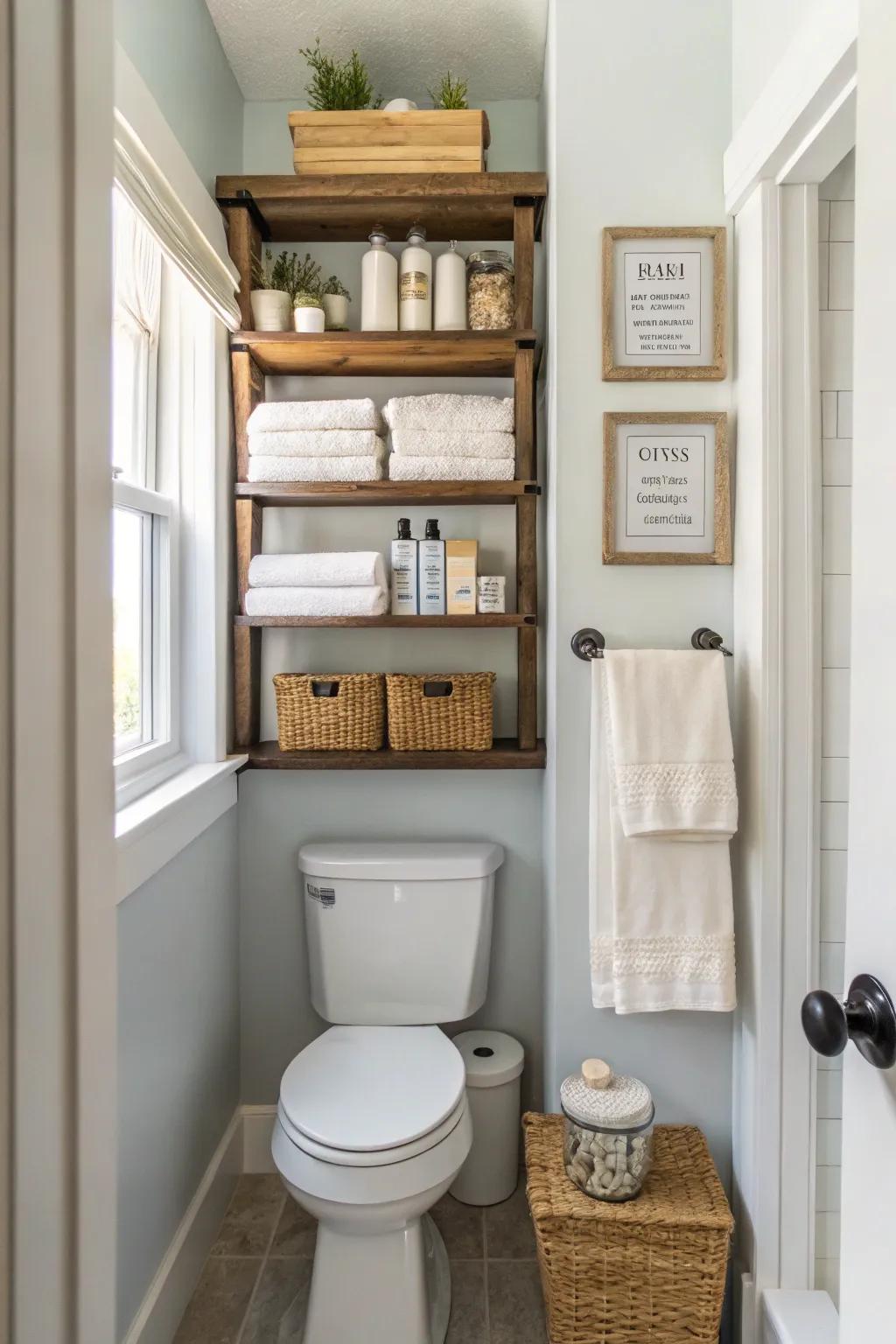 Make the most of your vertical space using elegant shelving options.