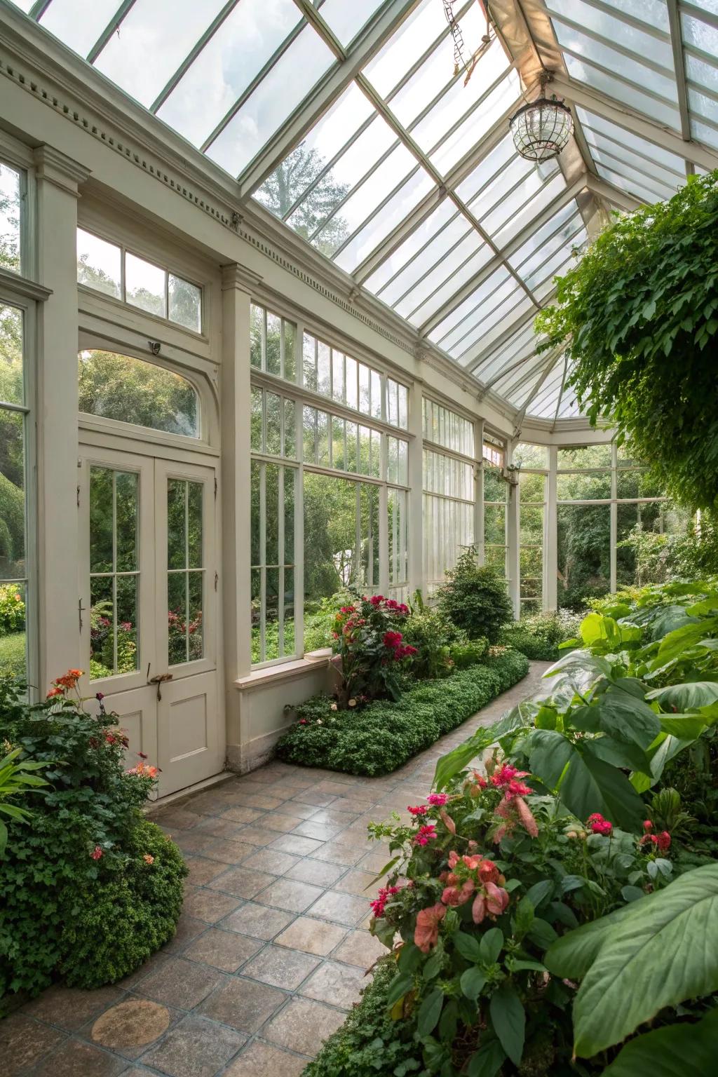 Amplify sunlight in your sunroom with expansive glass windows and roofs.