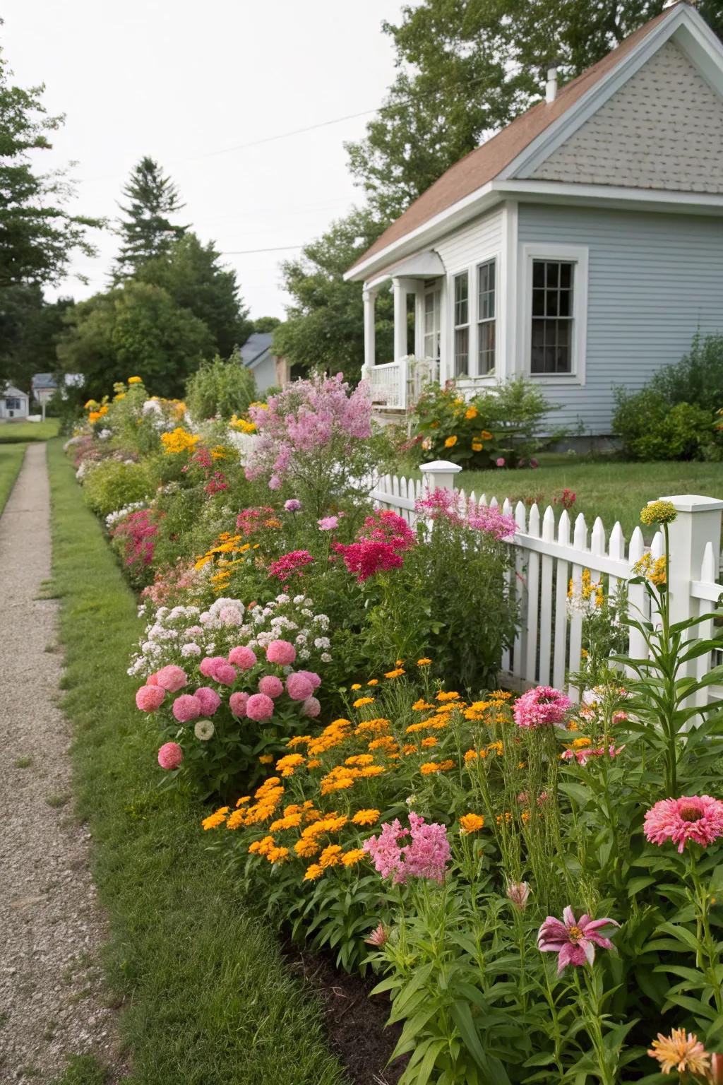 Perennials provide a colorful touch to smaller front yards.
