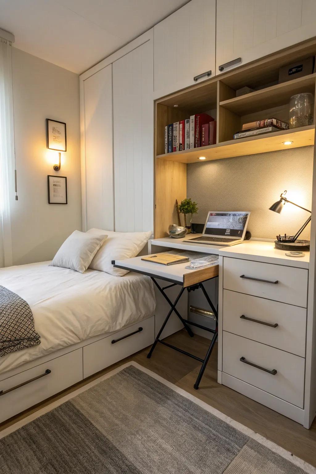 Multi-functional furniture increases space and usability.