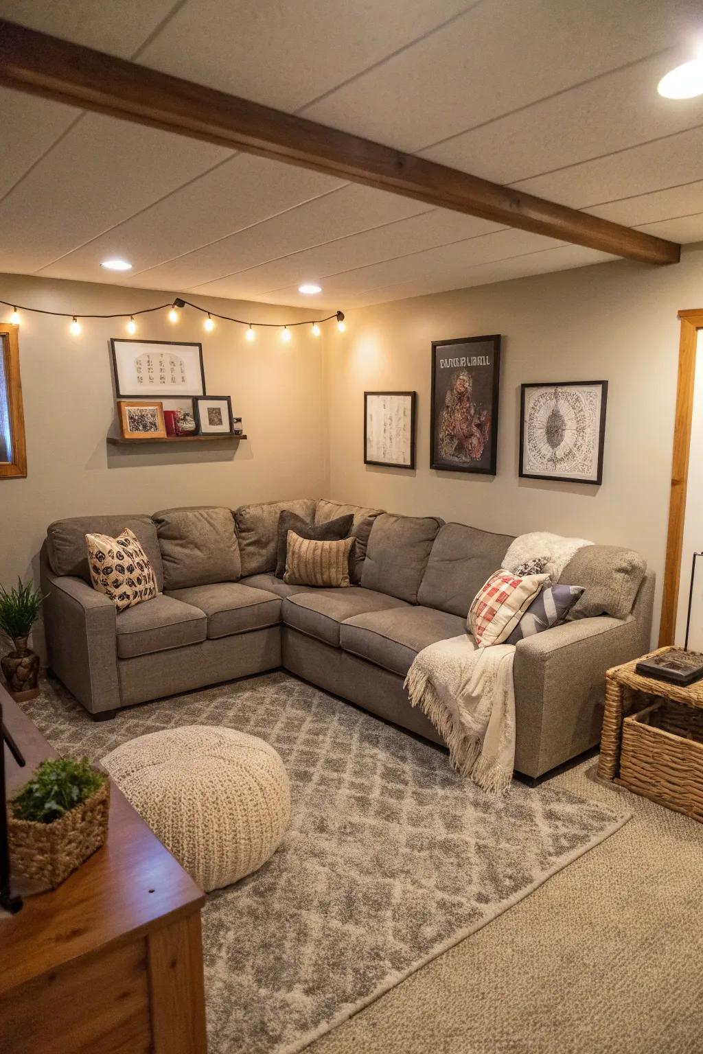 Positioning in a corner creates an inviting and spacious feel.