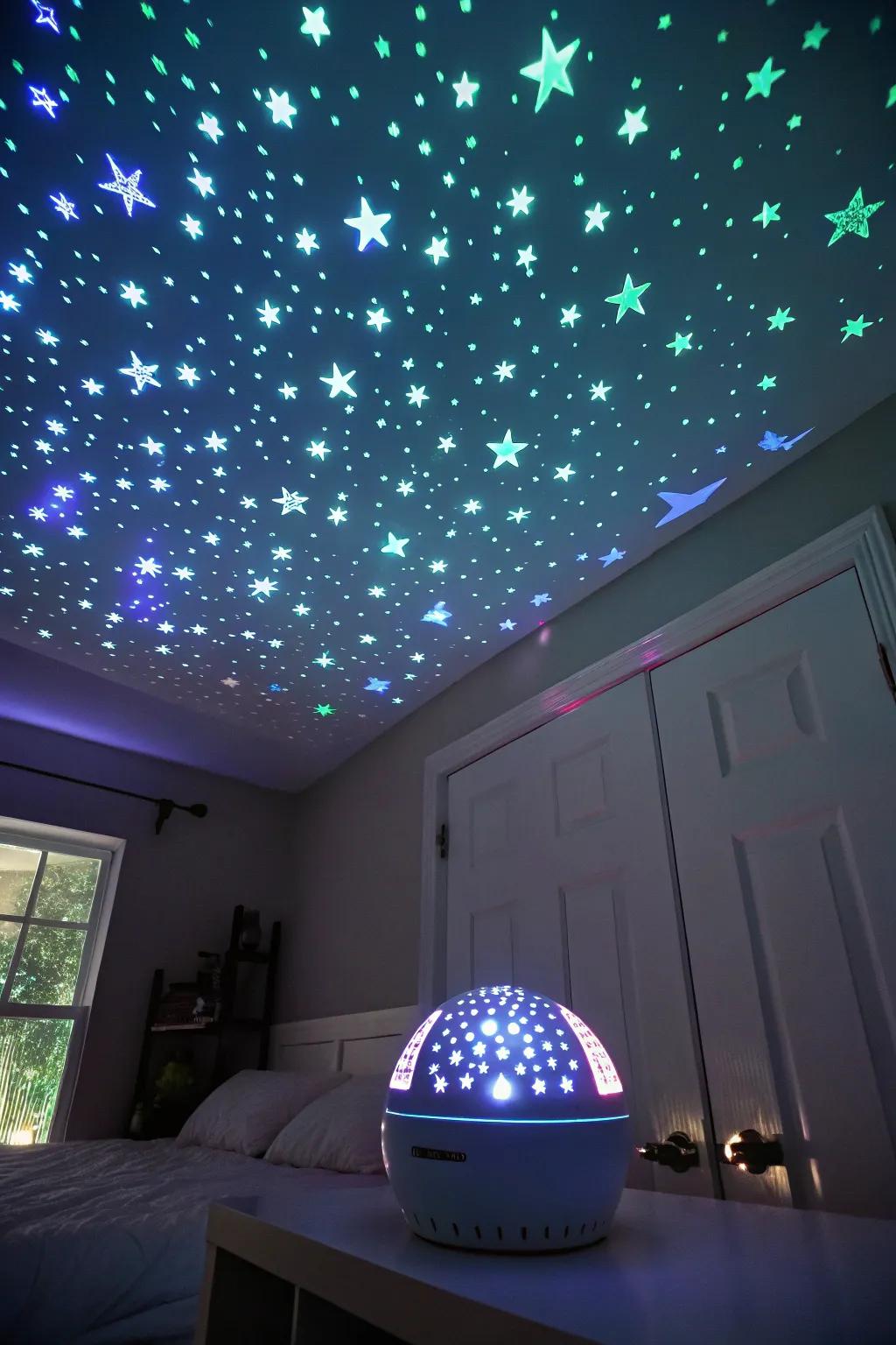 Transform your ceiling into a stunning night sky with stars that glow.