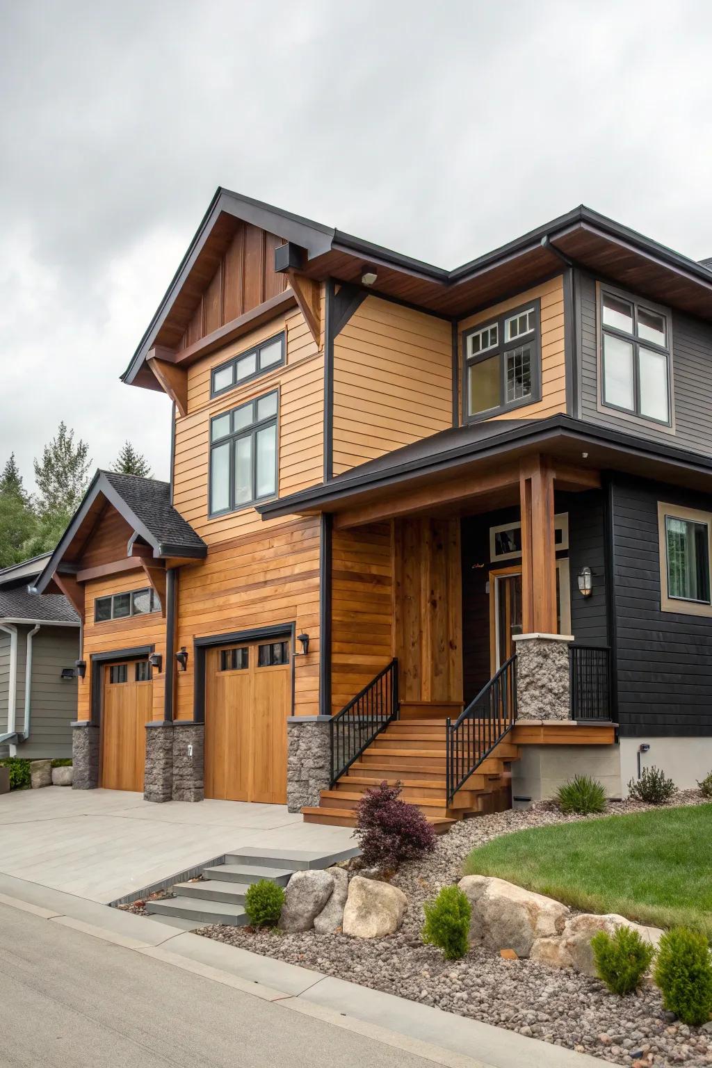 Employ layers of color and texture to showcase the architectural details.