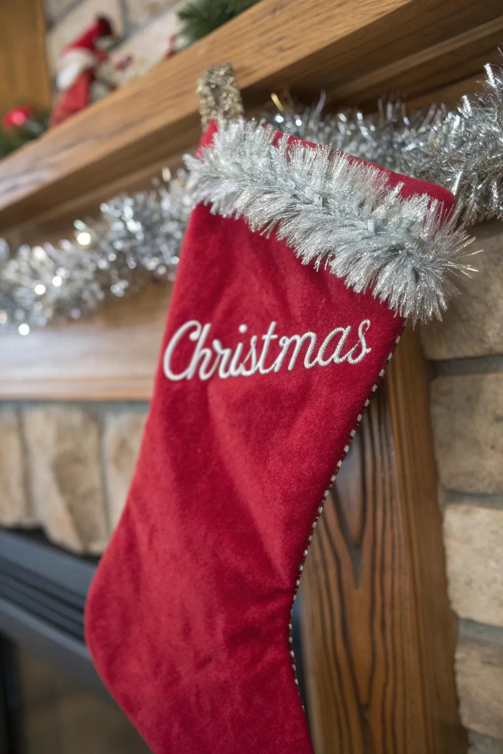 Personalize with names written in shimmering tinsel.