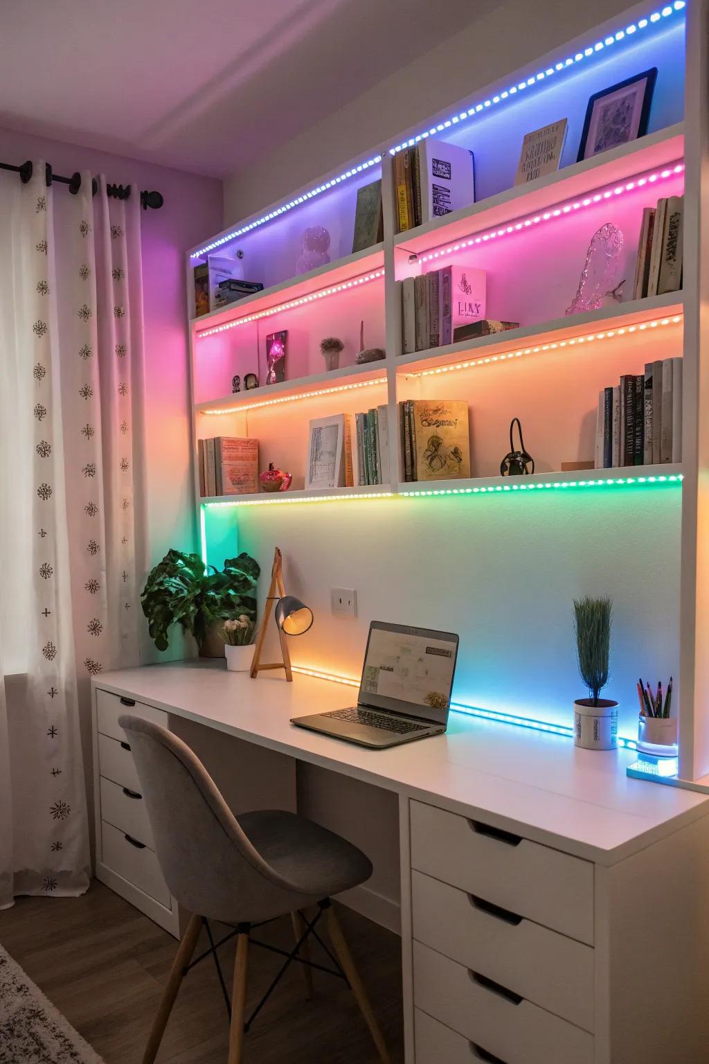 LED illumination turns any space into an energetic streaming hub.