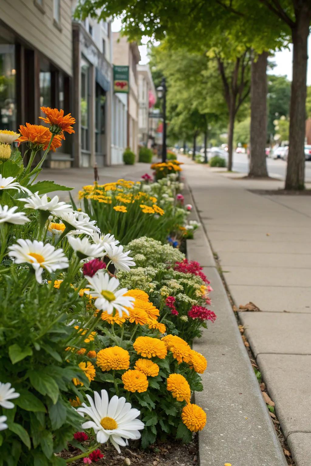 Liven up your sidewalk with vibrant flower beds that capture the attention of everyone passing by.