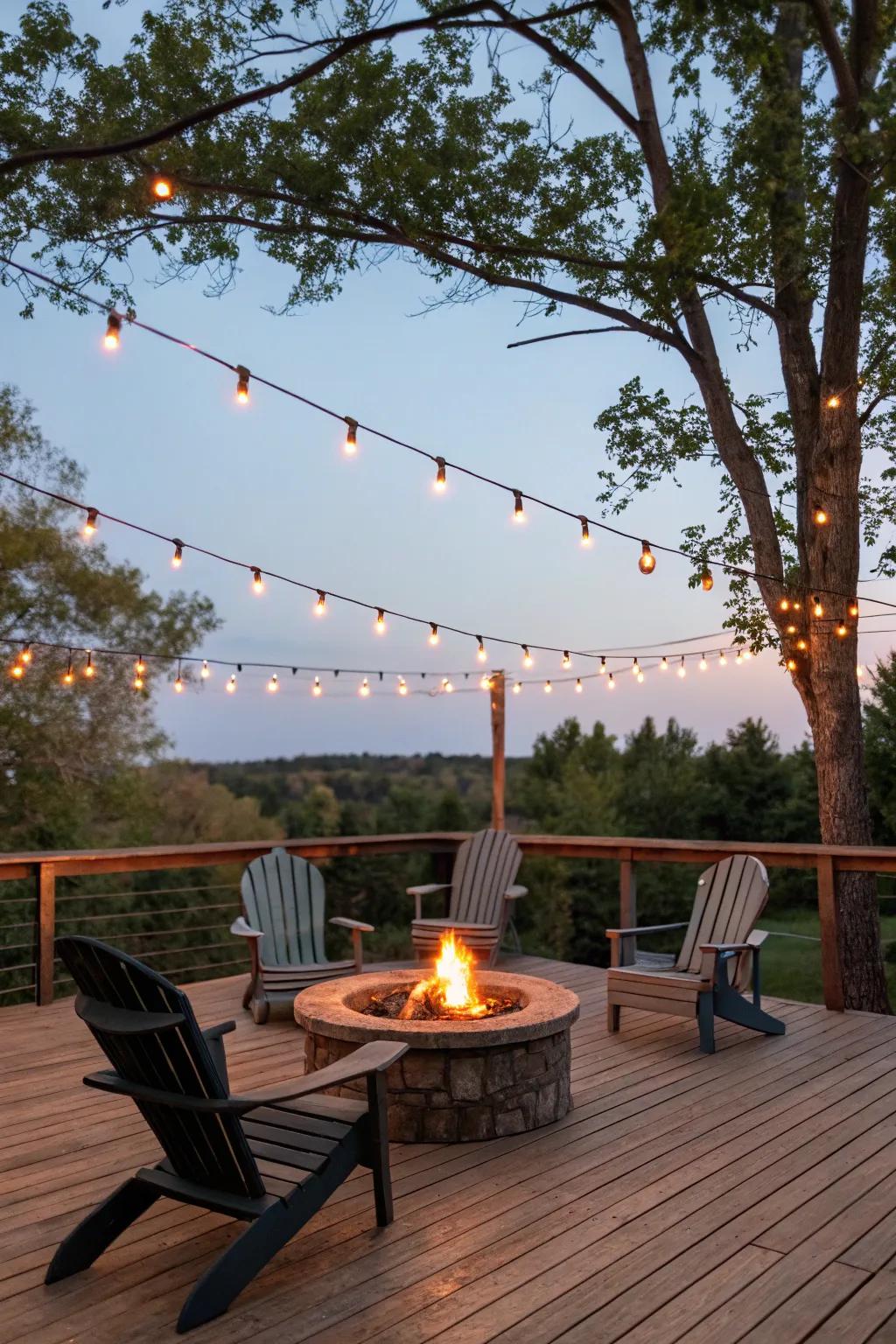 Glow strands in a crisscross arrangement generate a celebratory atmosphere.