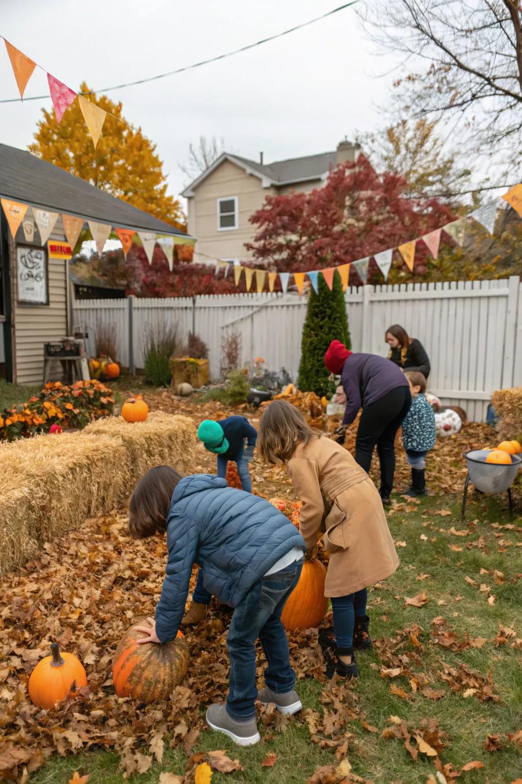 Family having fun together on an exciting scavenger hunt.