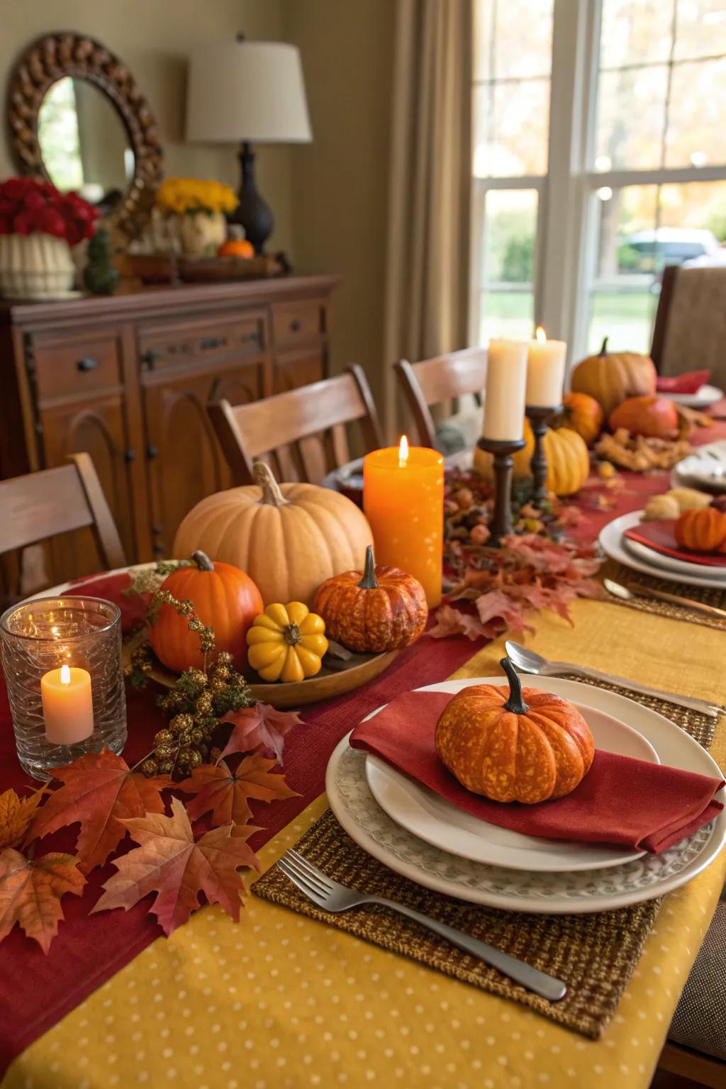 Cozy hues are excellent for changing your table into a merry autumnal setting.