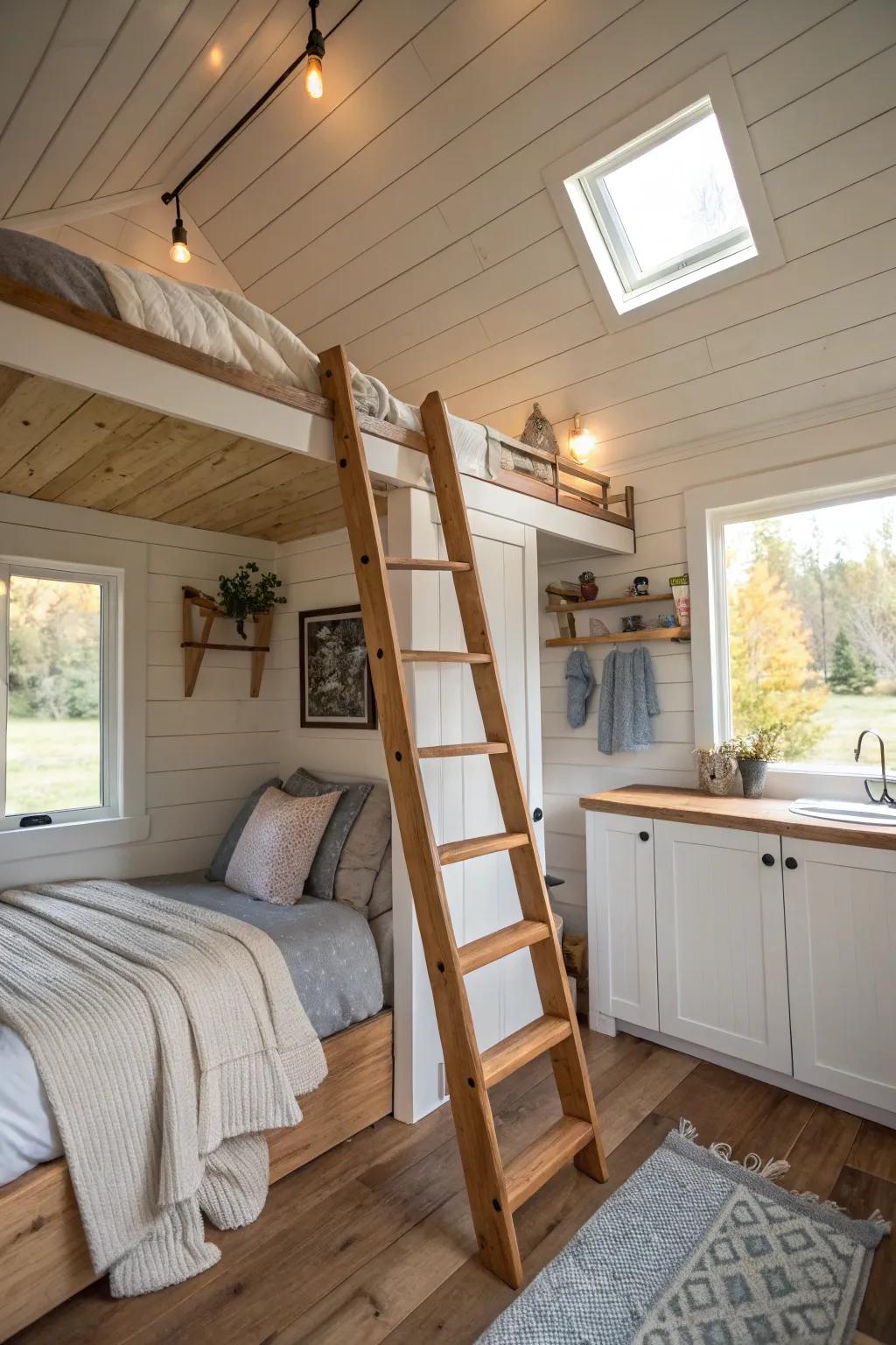 Make use of vertical area with a comfortable loft.