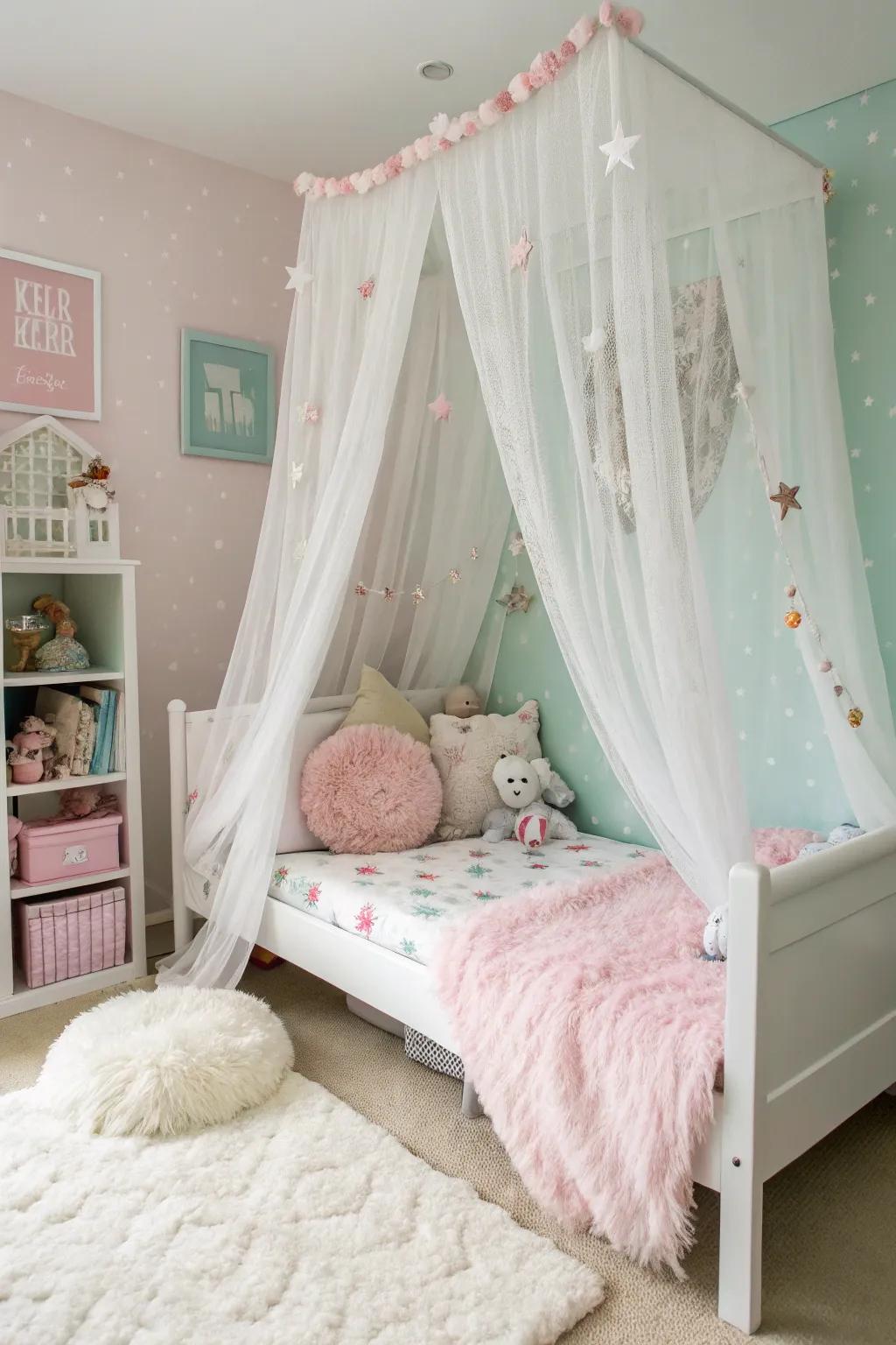 A simple canopy transforms any bed into a magical escape.