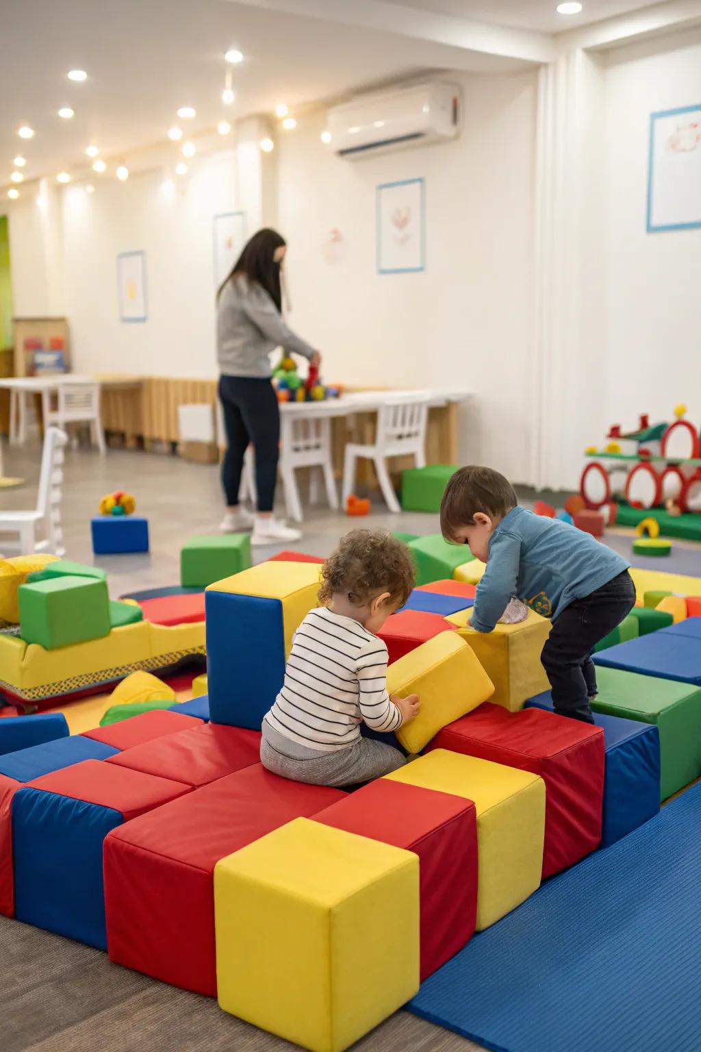 A protected and padded area for nonstop toddler enjoyment.