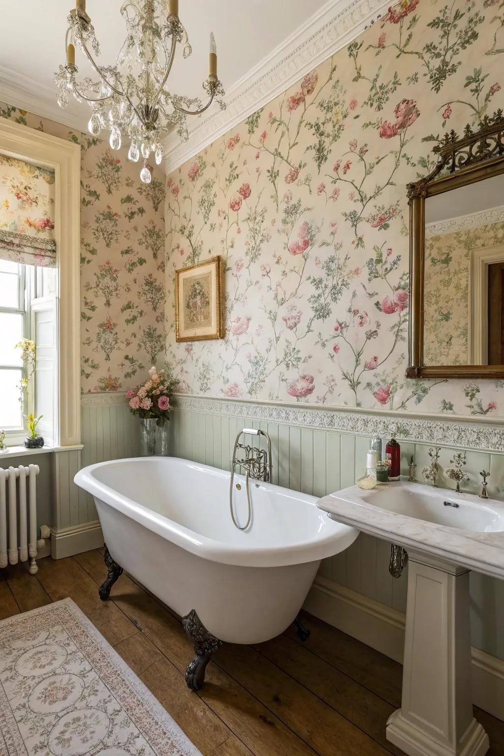 The iconic pedestal tub is a defining element of a Victorian bathroom.