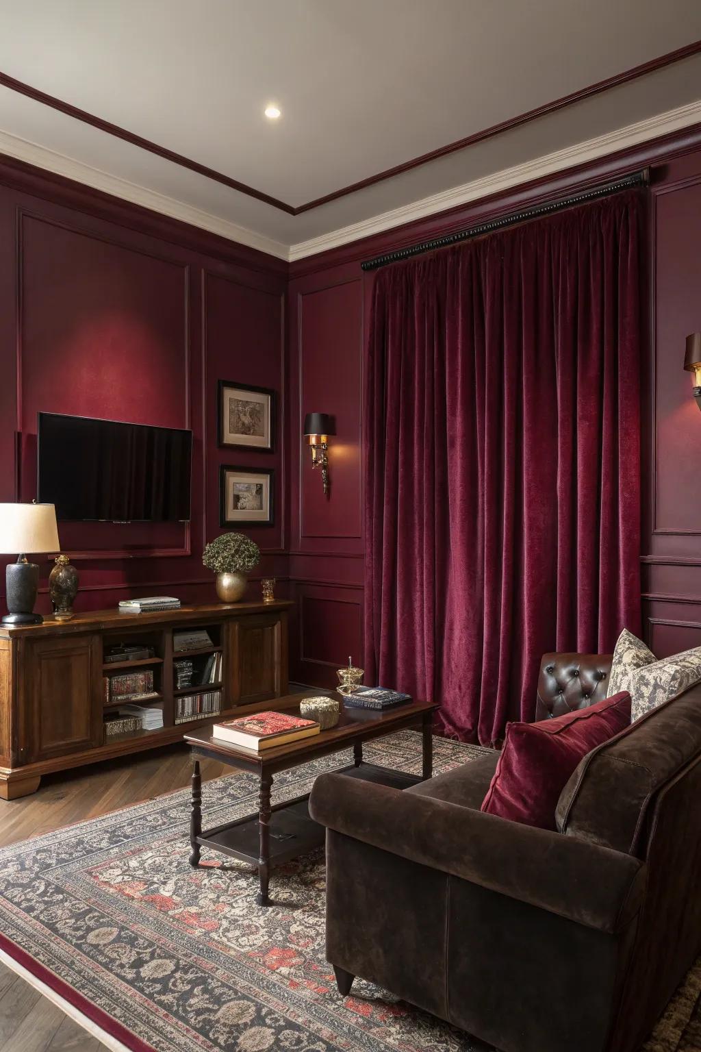 A deep color scheme lays the groundwork for a Victorian Gothic setting.