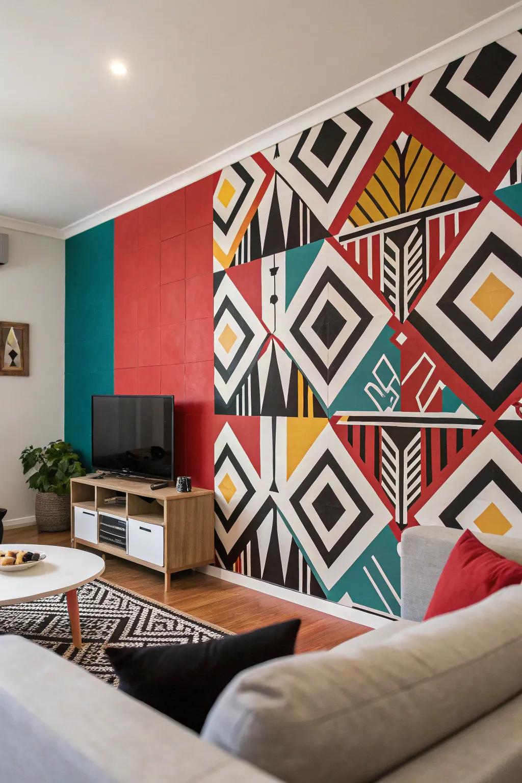 Geometric patterns breathe life into any living room.