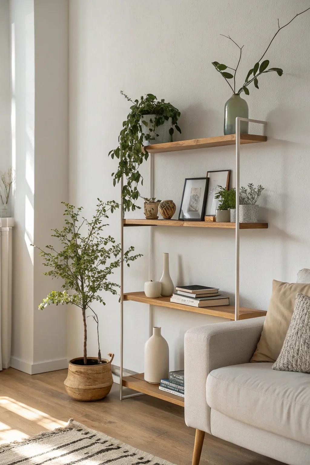 Embrace the beauty of simplicity with minimalist shelves.