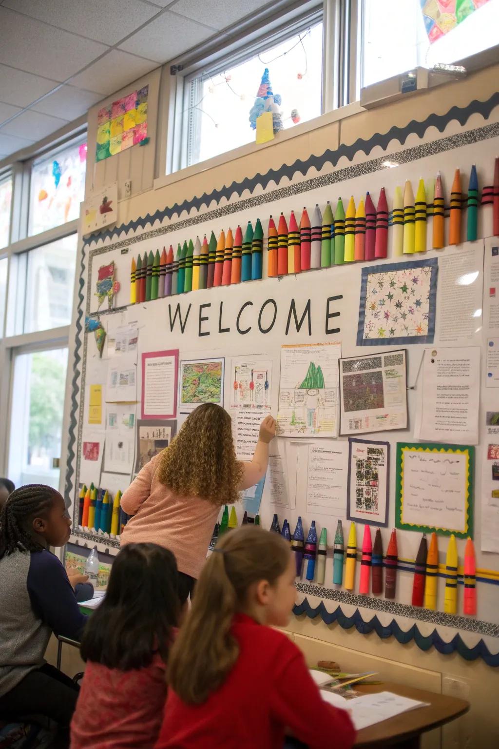 A dazzling marker-themed board to brighten the classroom and energize students for the year ahead.