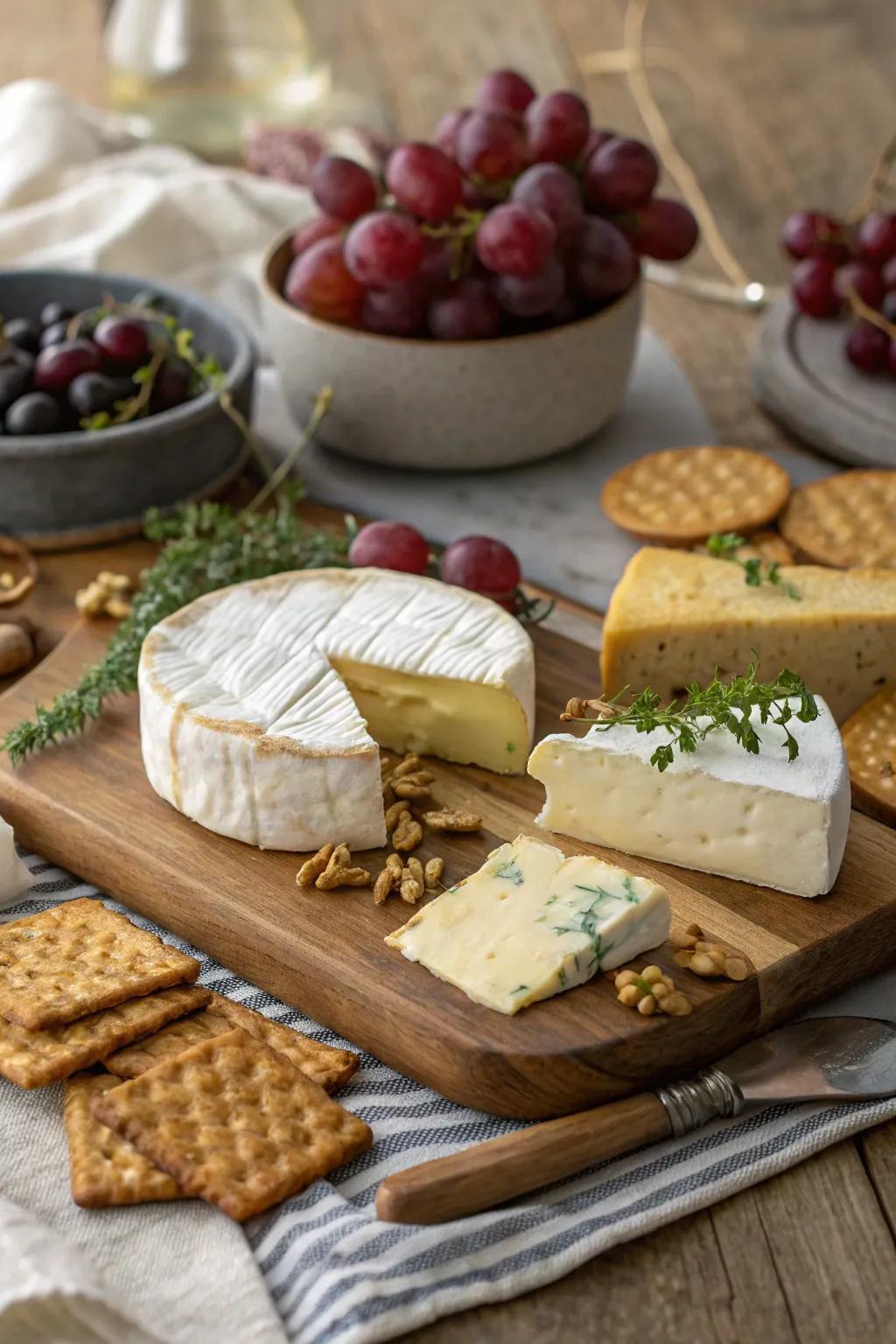 A refined assortment of premium cheeses to please any cheese enthusiast.