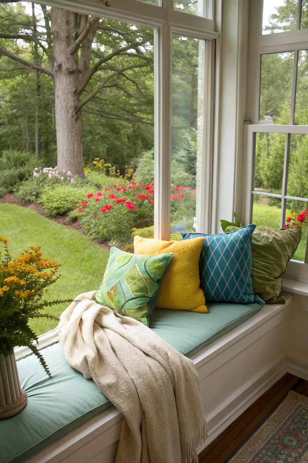 Comfortable cushions bring style and coziness to your window seating area.
