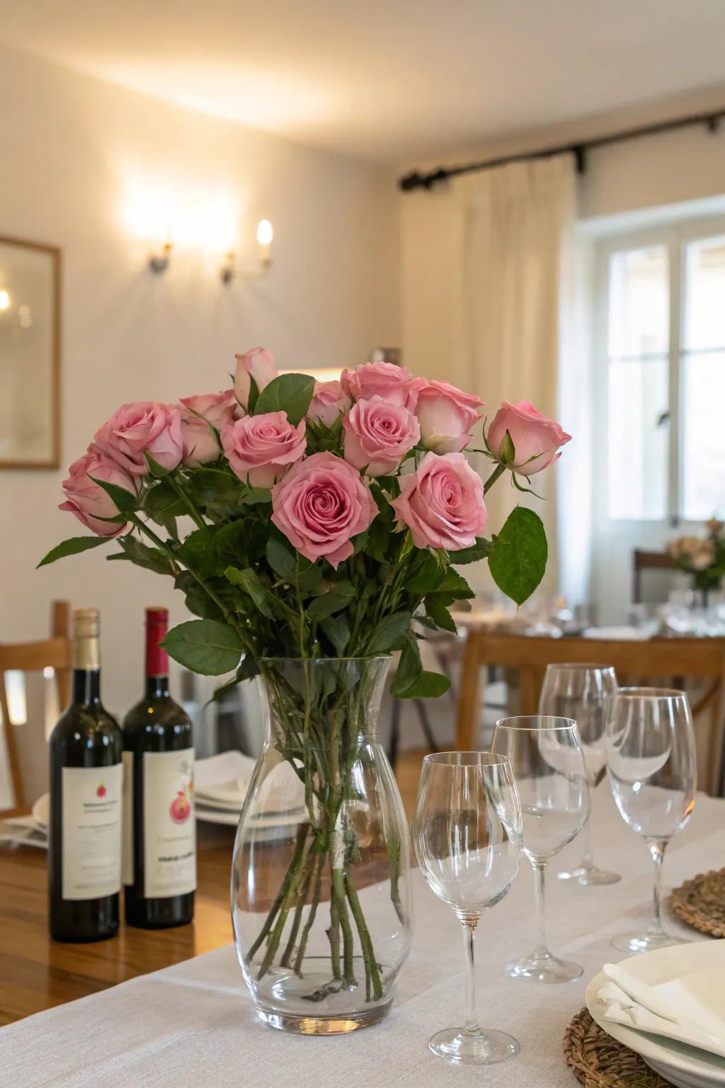 Floral displays contribute an element of sophistication to your wine tables.