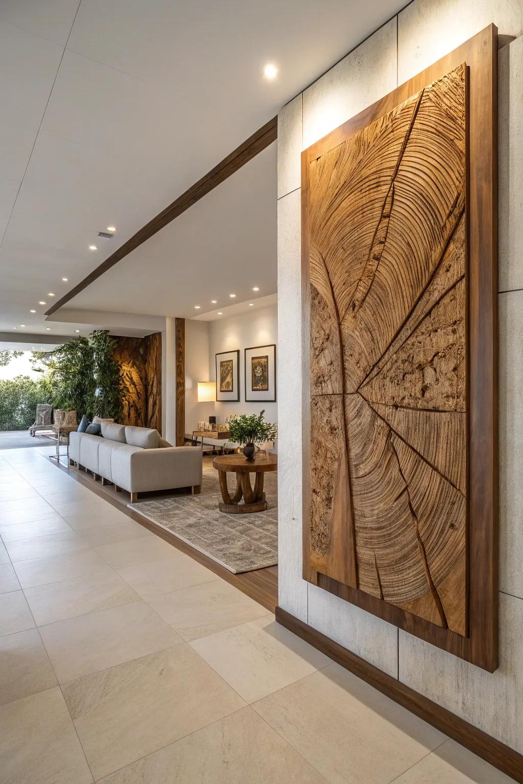 Beautify your walls with eye-catching wood art.