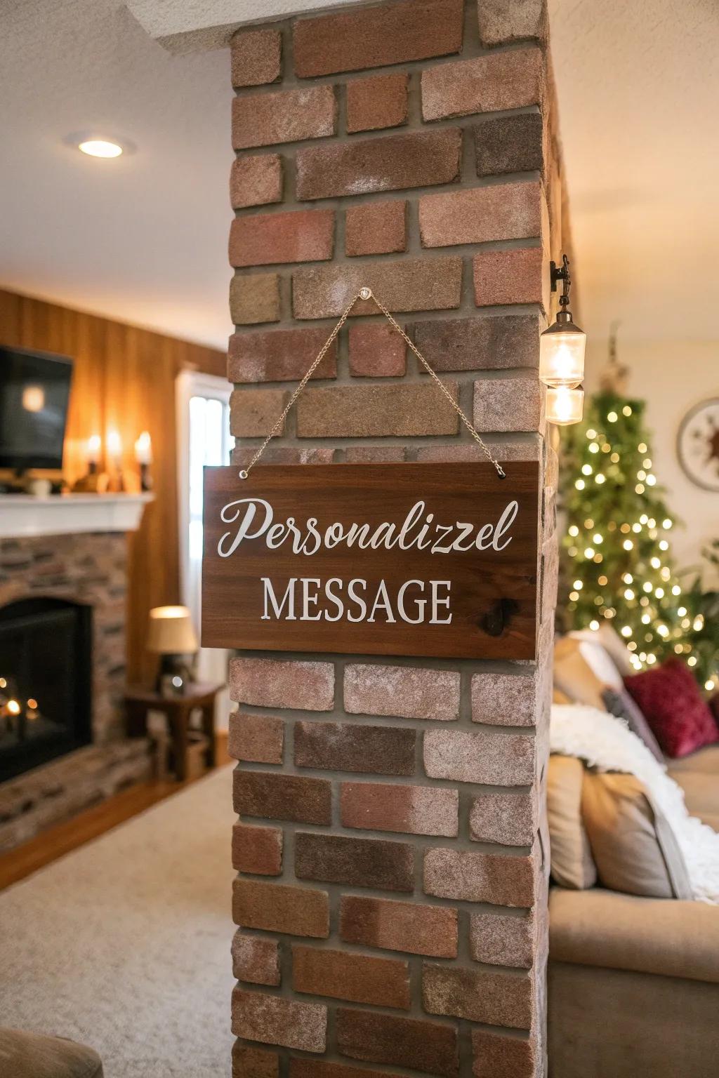 Custom wooden signs give a cozy feel to any room.