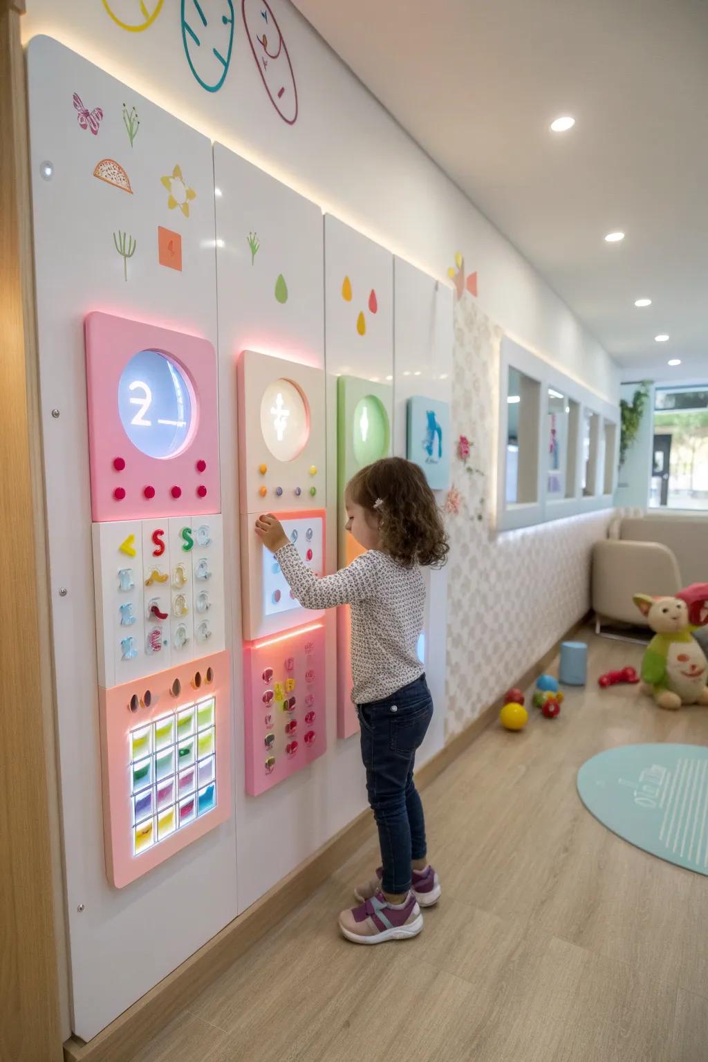 Interactive wall mounts give fun and educational engagement.