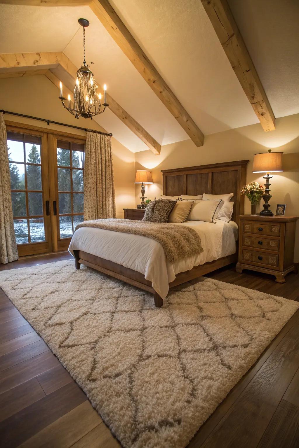A cozy rug defines the area and adds warmth.