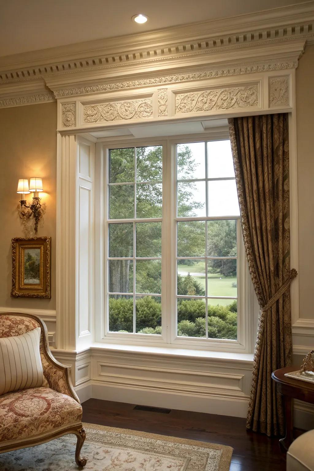 Decorated edge appends elegance to your window trim.