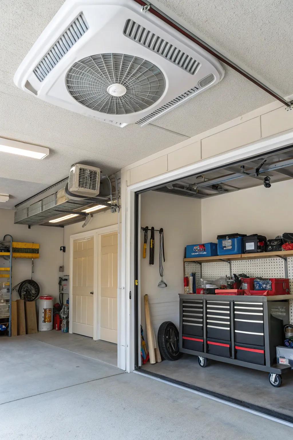 Proper ventilation keeps your garage comfortable and safe.