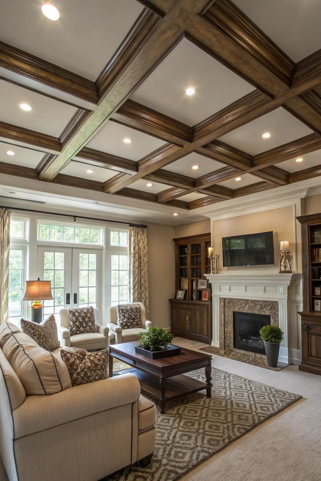 Creative ceiling designs add unexpected architectural interest.