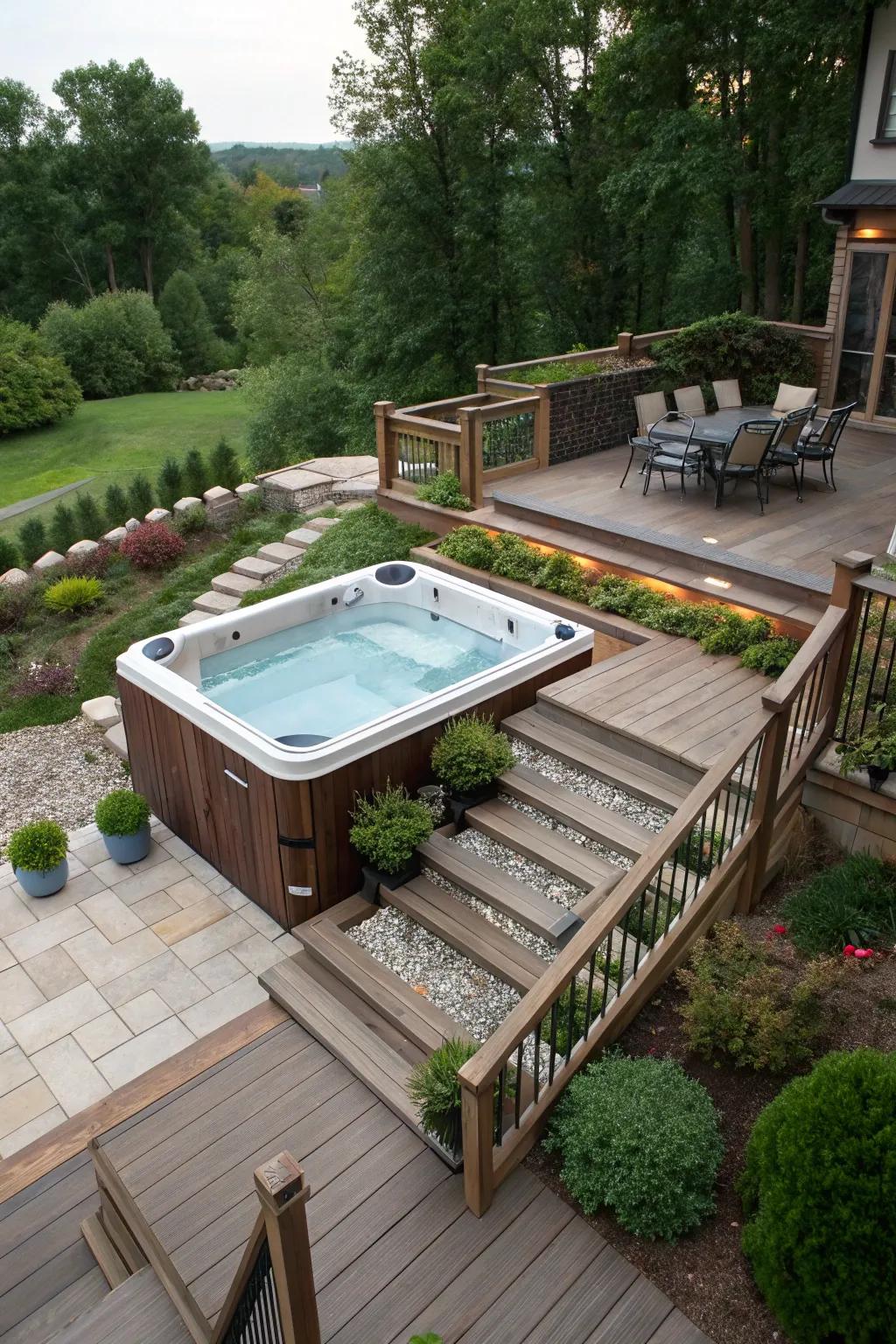 Graded designs add charm to your spa area.