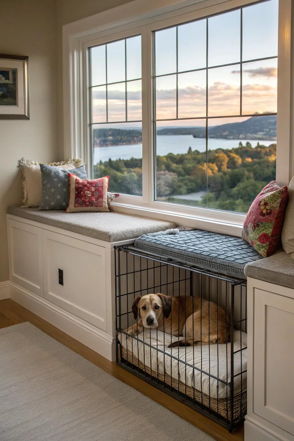 Bay window perches offer the best of relaxation and observation.