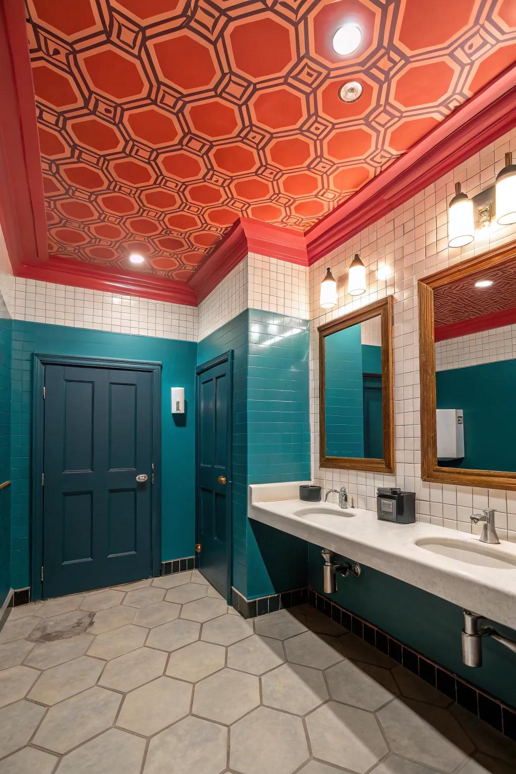 Unexpected splashes of color can give your bathroom energy and personality.