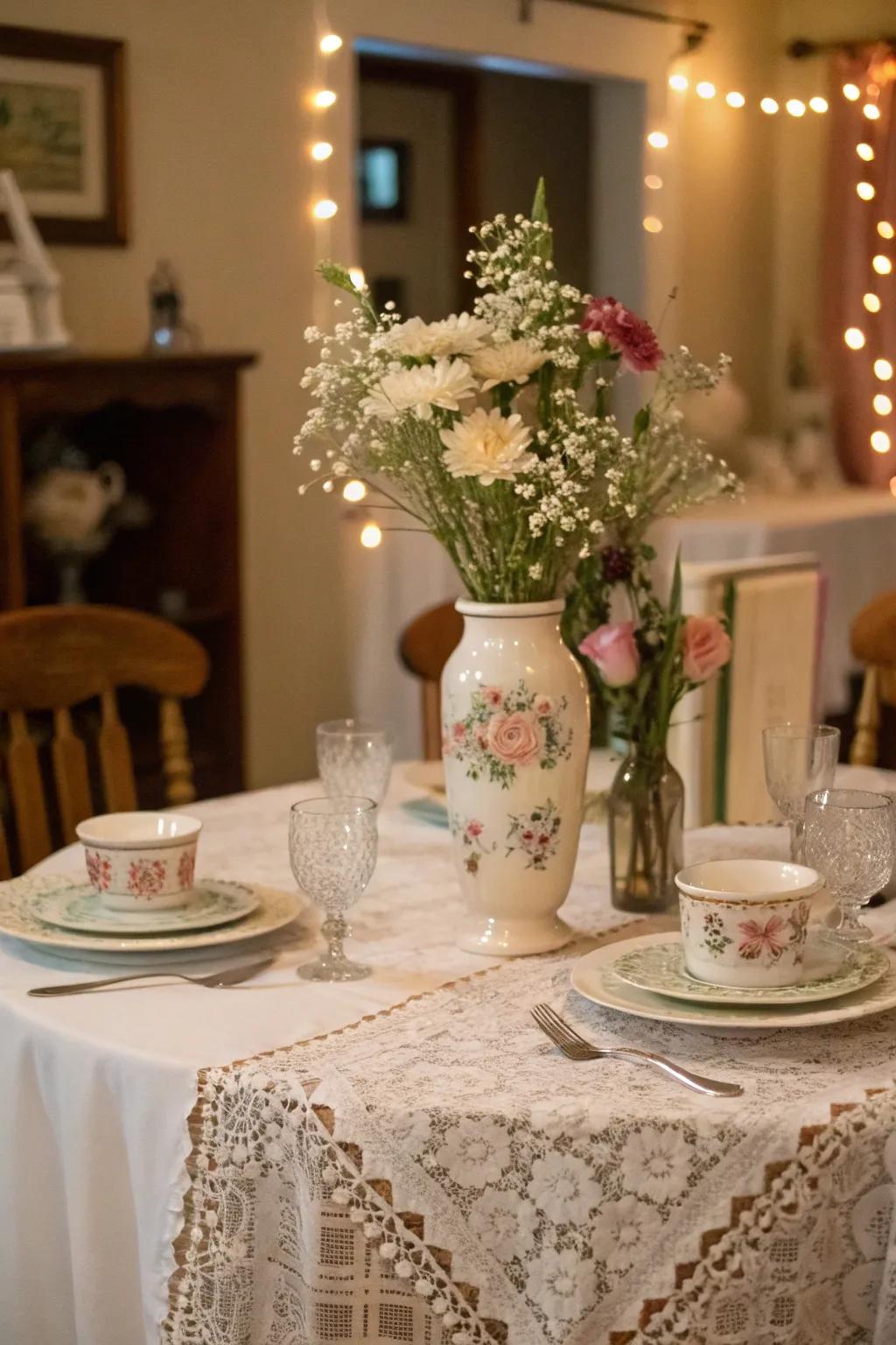 Include timeless charm using vintage decor details.