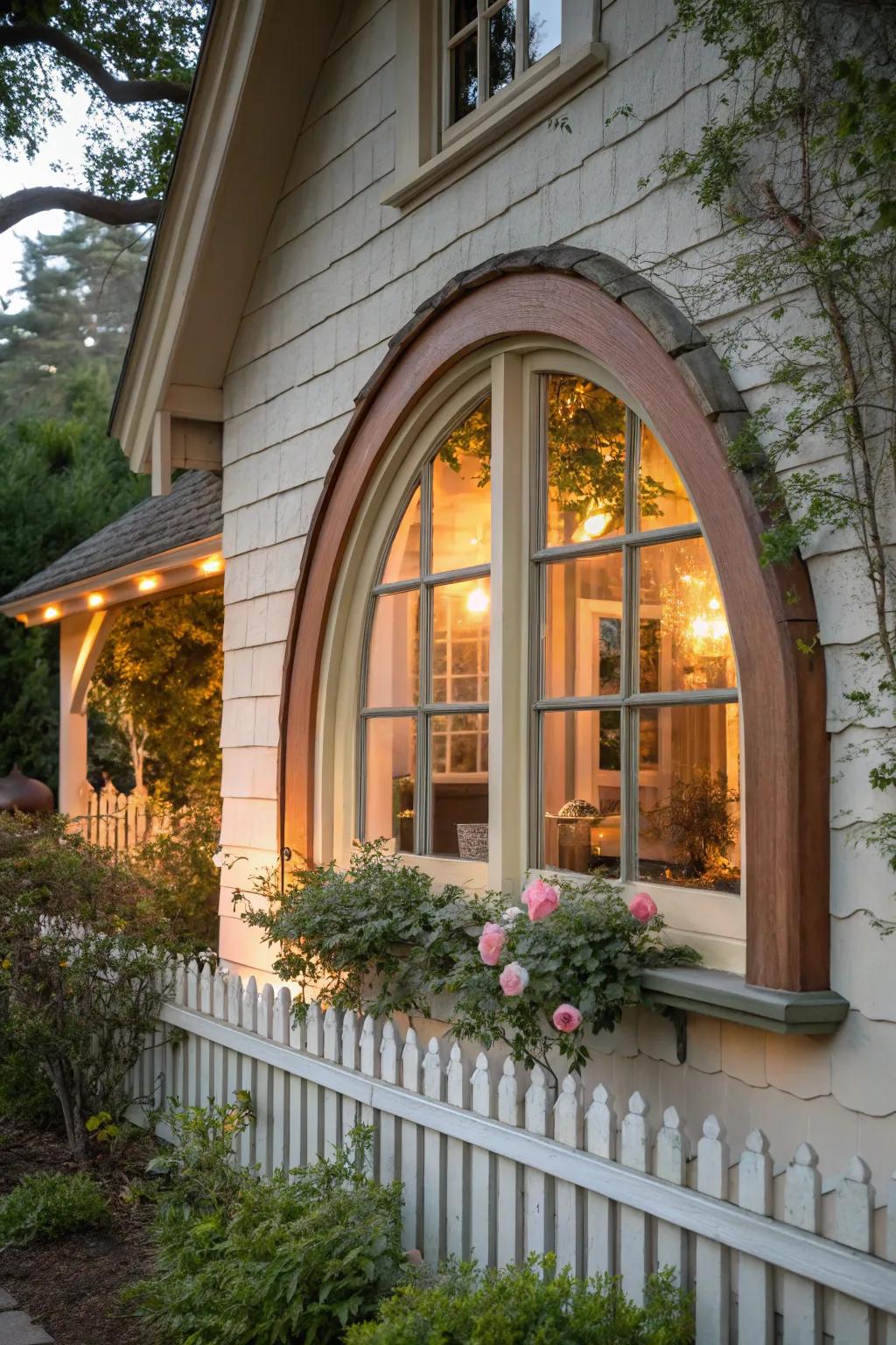 Curved edges create a soft, inviting look for any arch window.