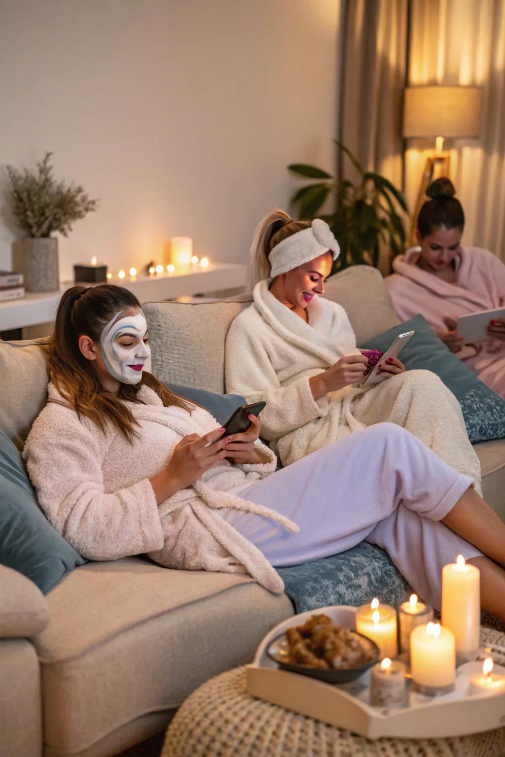 A spa day with friends mixes relaxation and companionship.