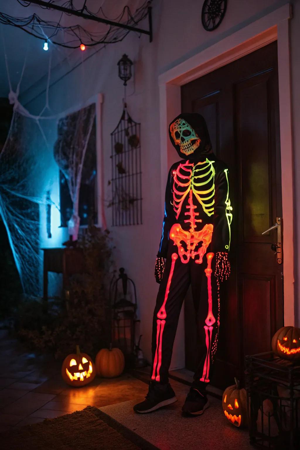 With an eerie skeleton costume, embrace the classic.