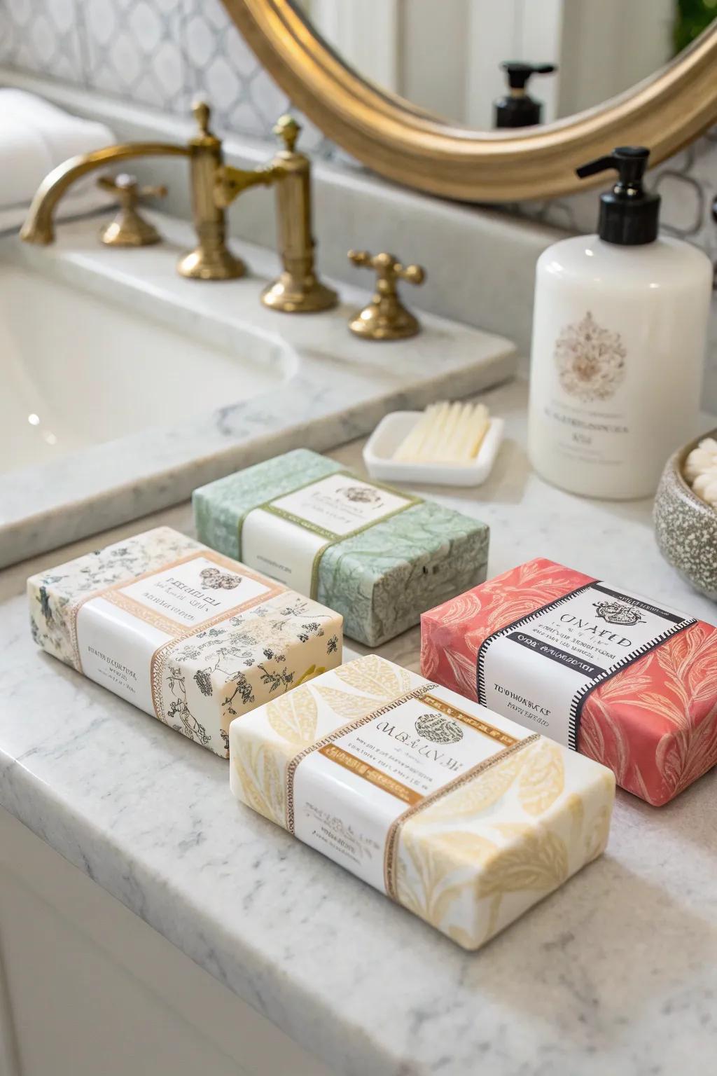 Ornamental cleansing bars incorporate a hint of opulence.