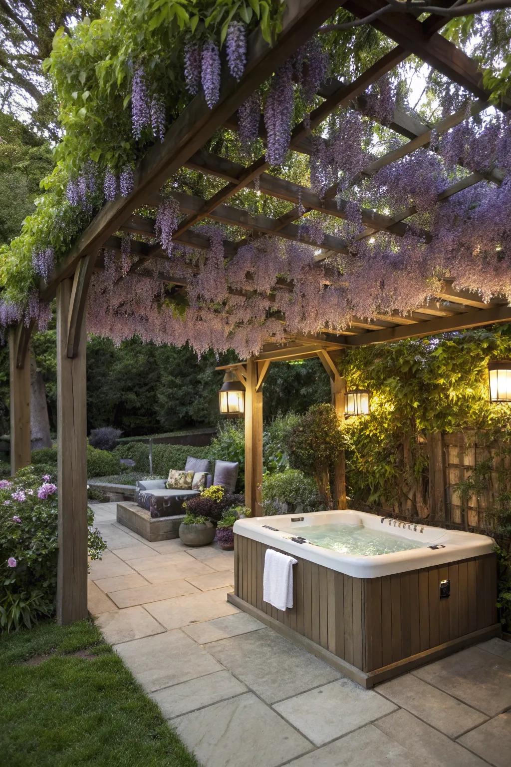 Ascending plants deliver organic shade and beauty.