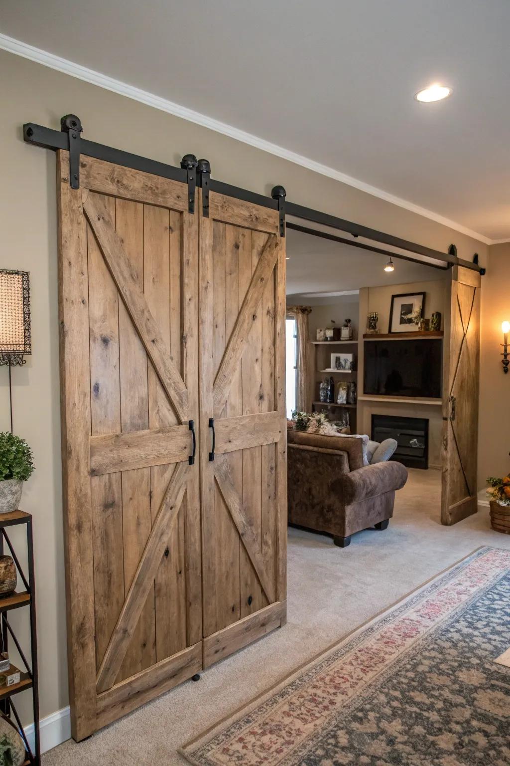 Barn doors are both stylish and practical