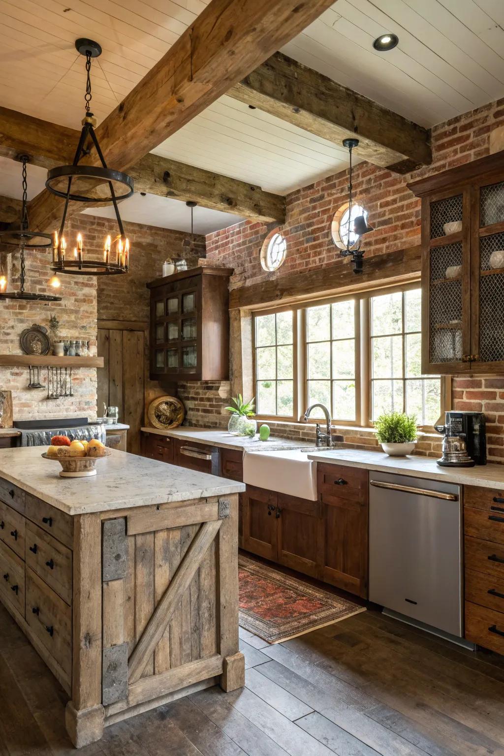 Classic elements enrich the rustic appeal with character.