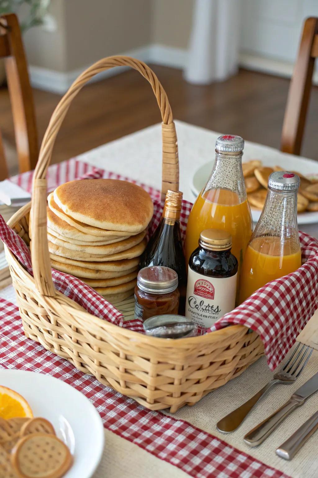 Enjoy a cozy brunch with a thoughtfully themed basket.
