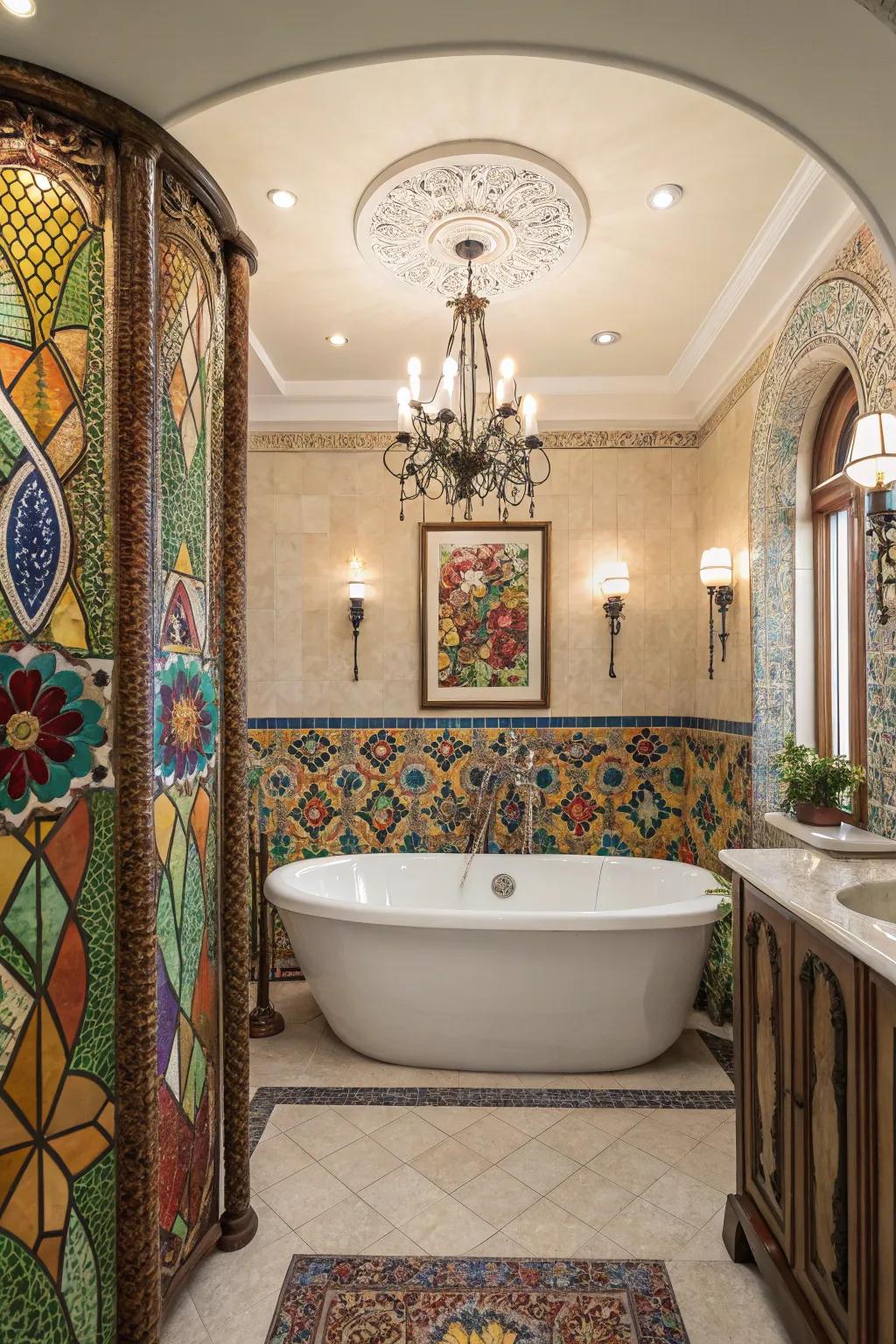 Creative expression using patterned tile artistry
