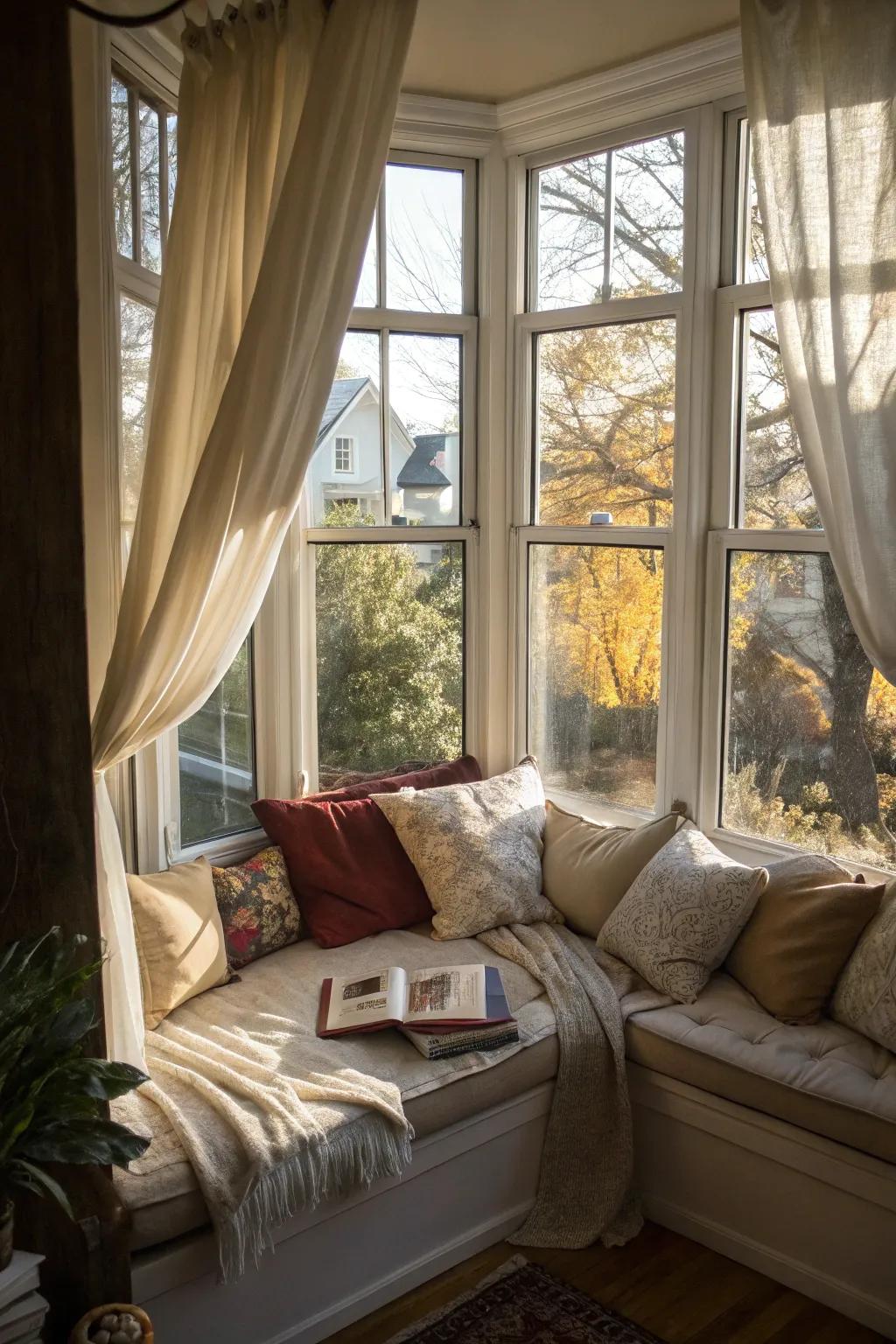 Turn your bay window into a cozy film spot for intimate nights in.