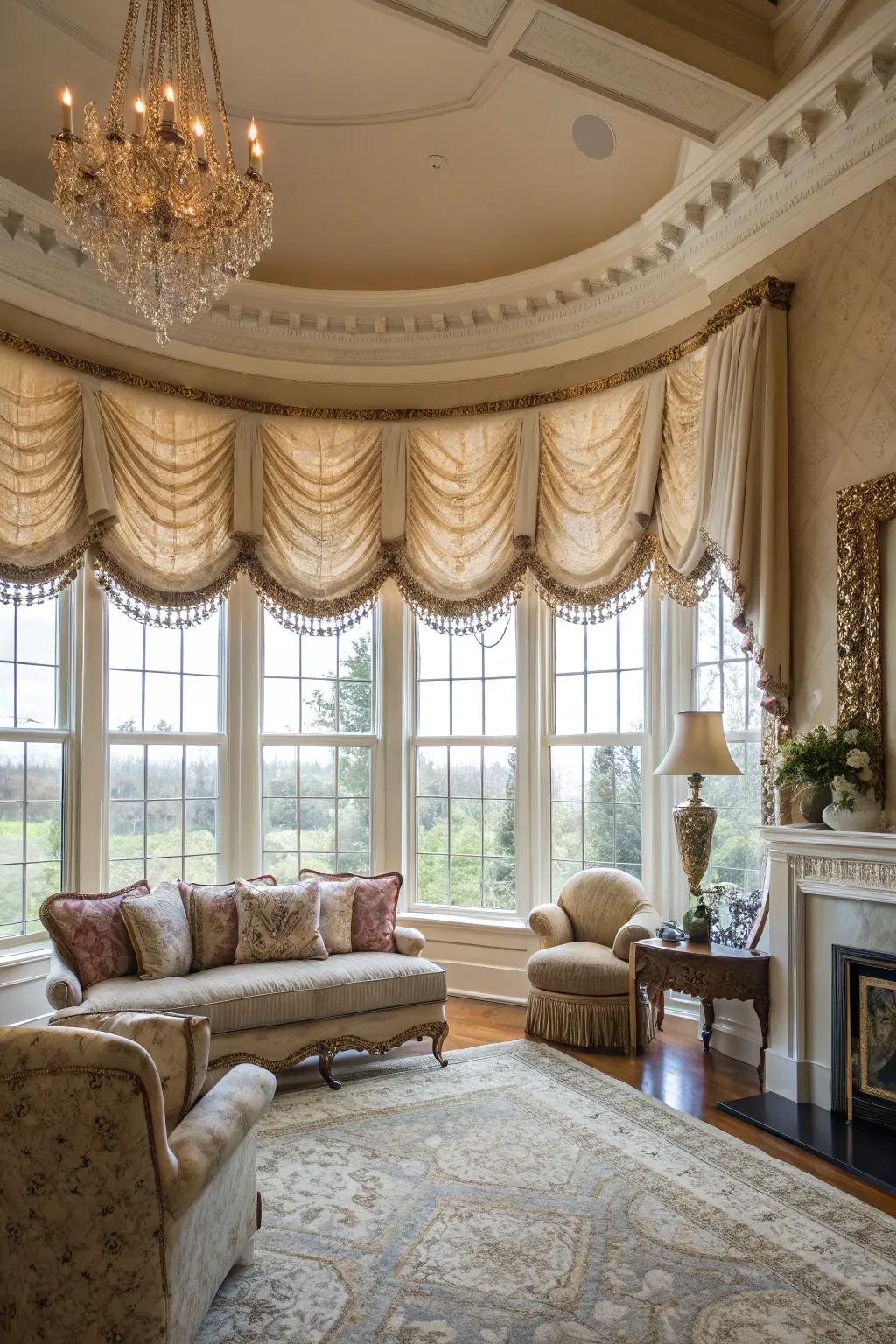Balloon valances add dramatic flair to any room.