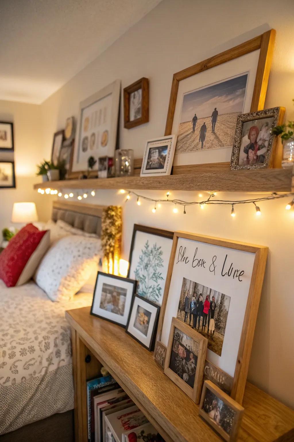 Picture ledges furnish an adaptable means to present artwork and photos.