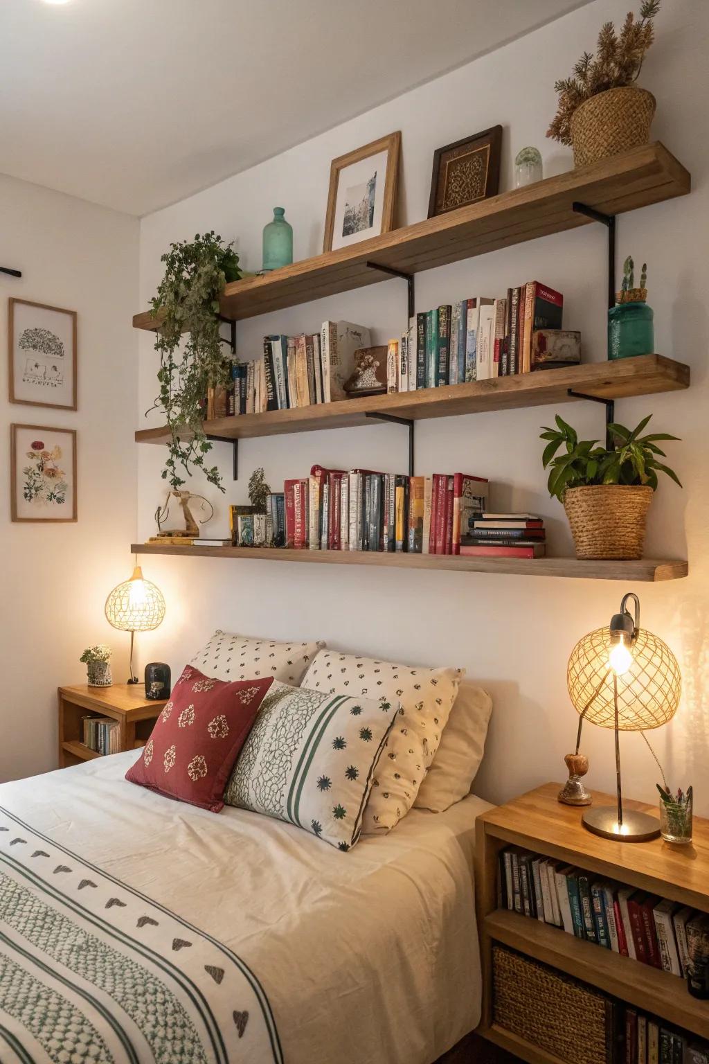 Shelving contributes both utility and style to your walls.