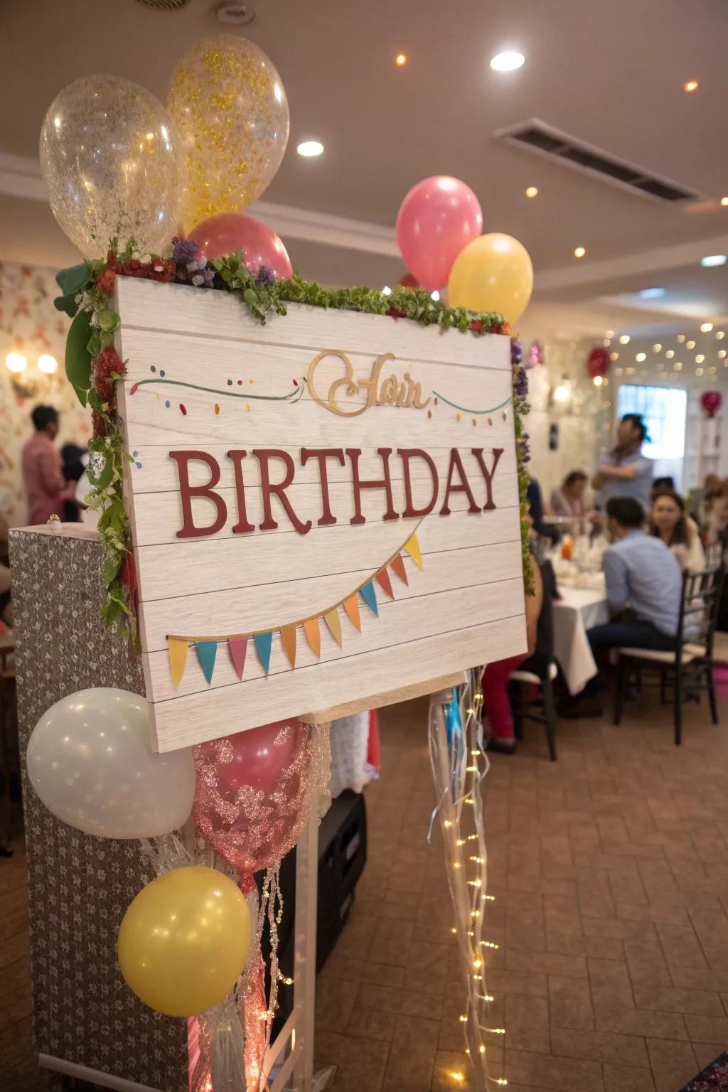 Personalized signage attaching a unique feeling